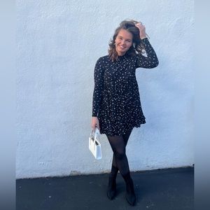 Black & White Mock Neck Dress